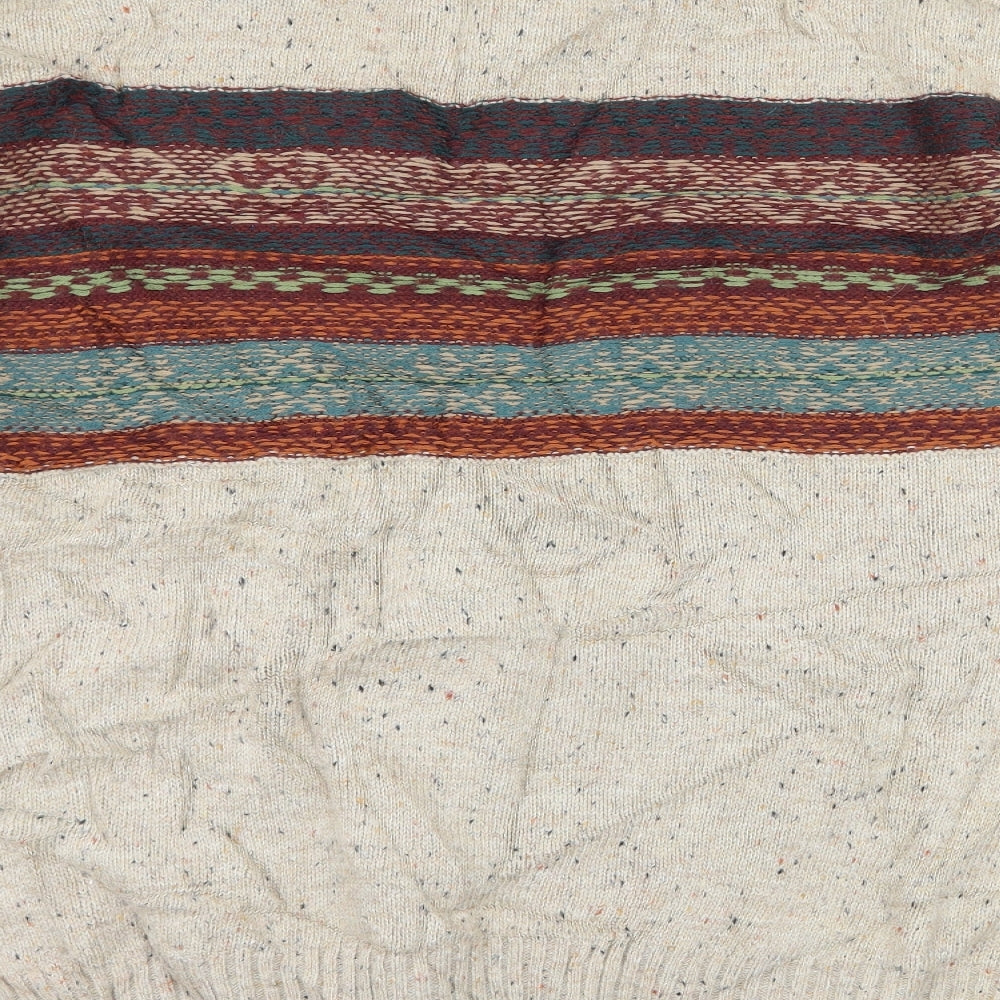 TU Mens Beige Striped Knit Pullover Jumper Size L