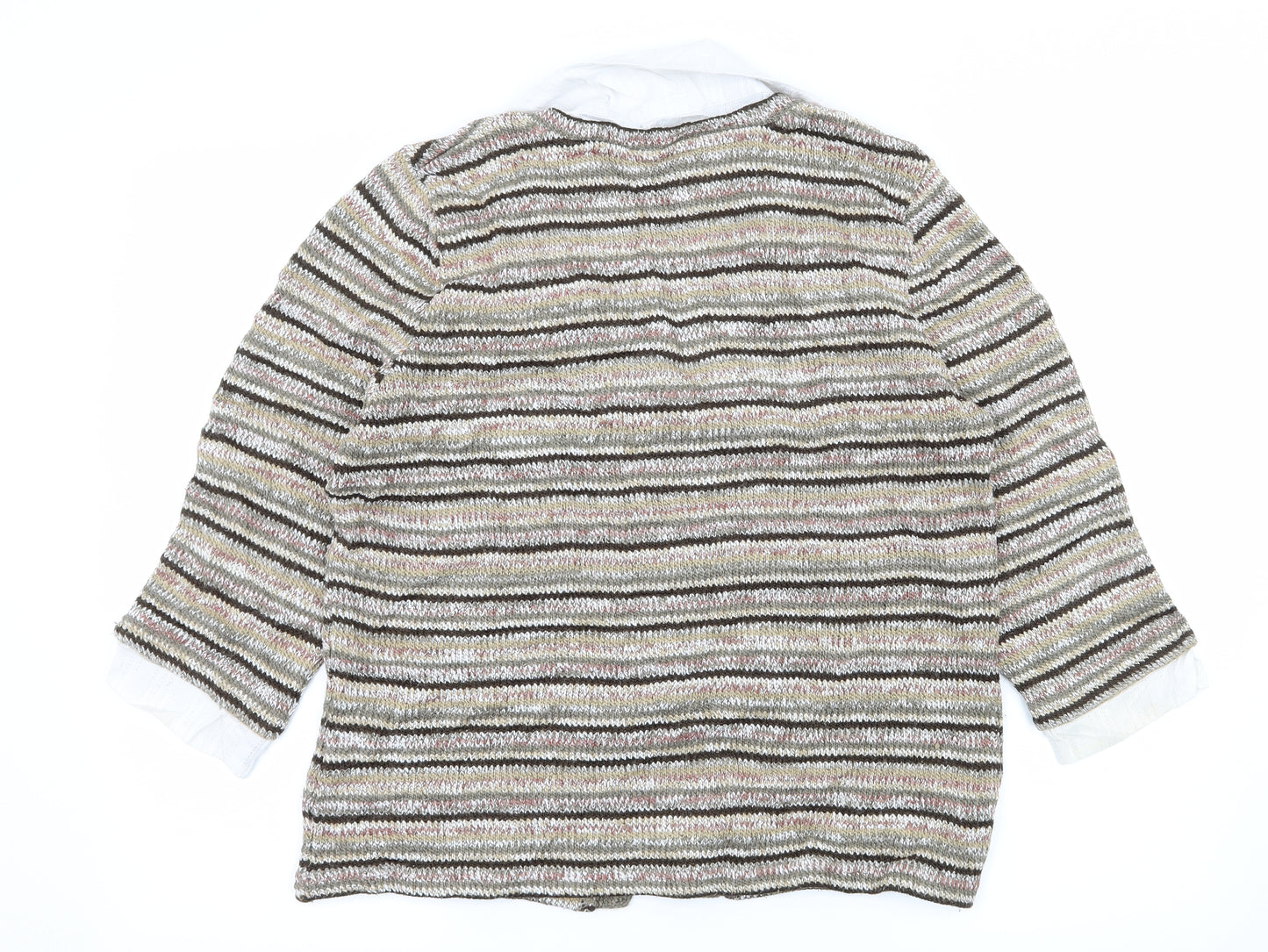 Per Una Womens Multicoloured Striped Knit Basic Blouse Size L