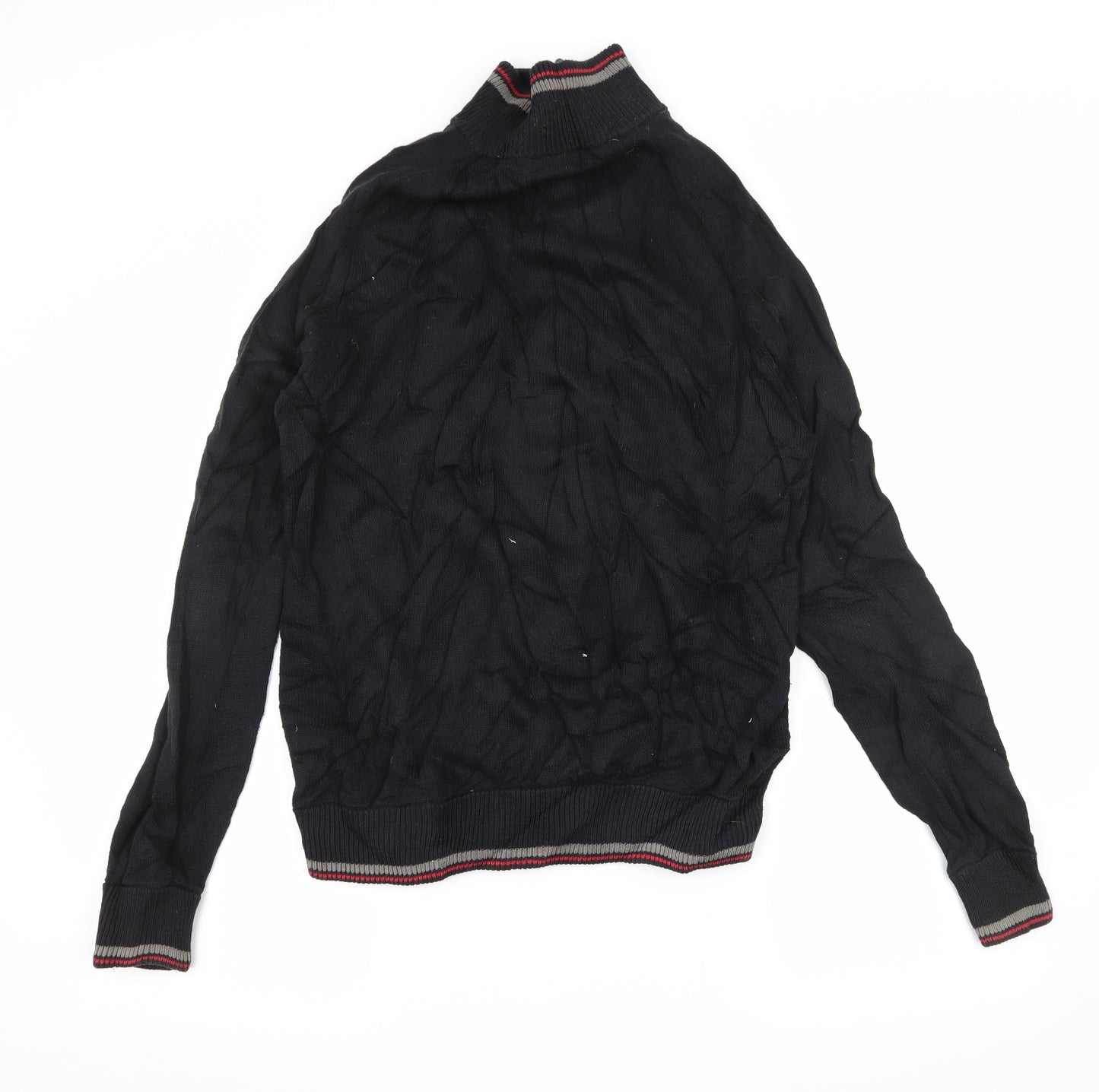 World Republic Mens Black  Knit Full Zip Jumper Size M