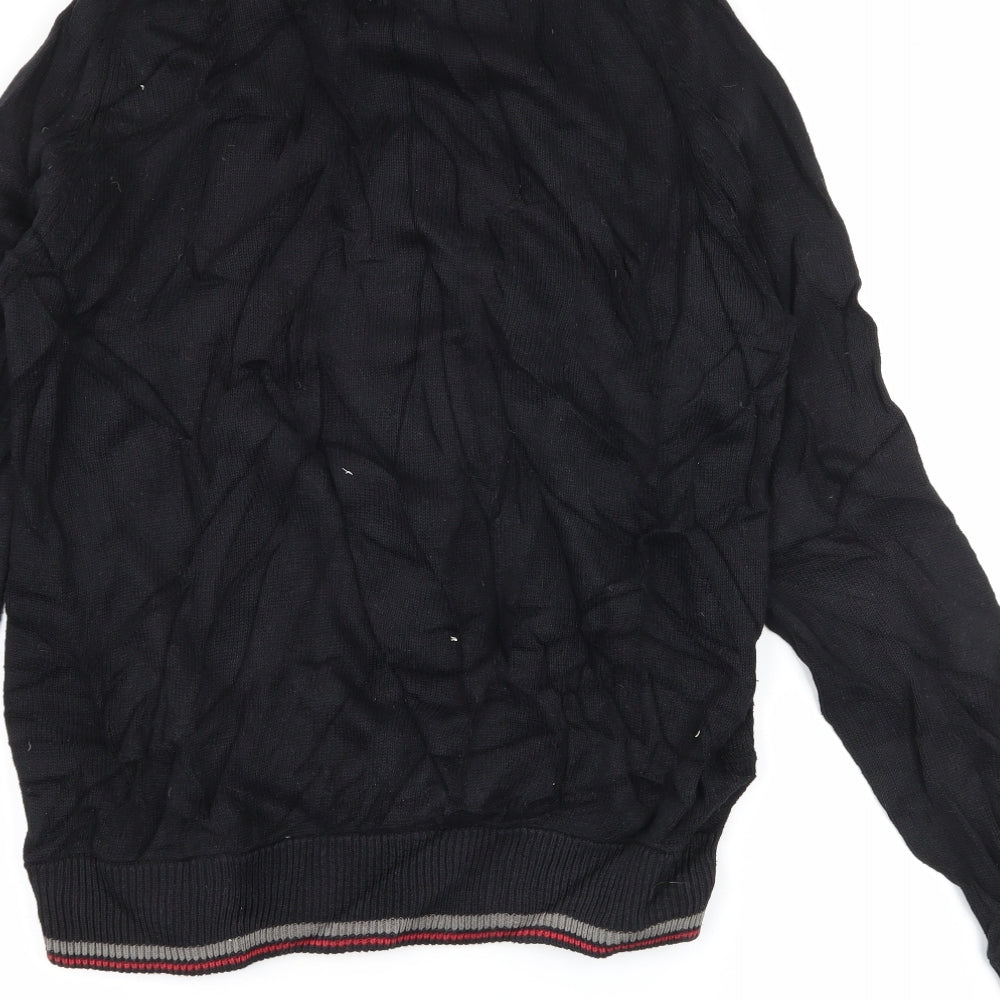 World Republic Mens Black  Knit Full Zip Jumper Size M