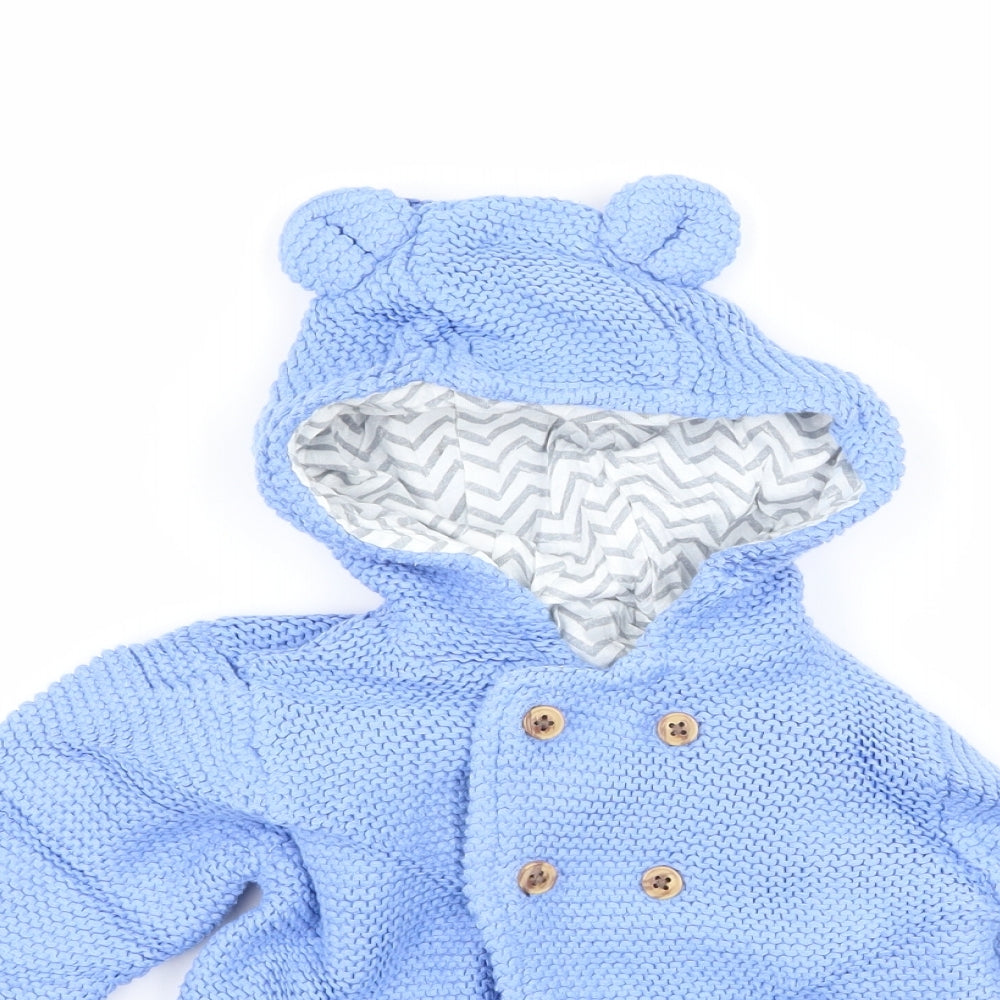 Marks and Spencer Baby Blue  Knit Cardigan Jumper Size 9-12 Months