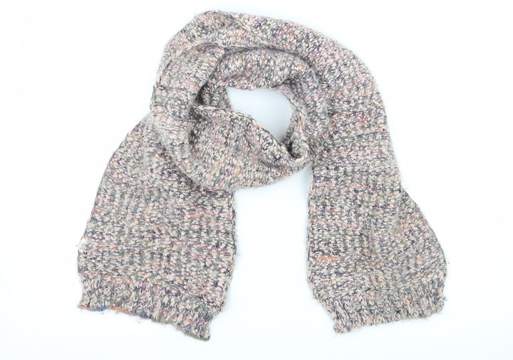 Preworn Womens Pink Striped Knit  Scarf