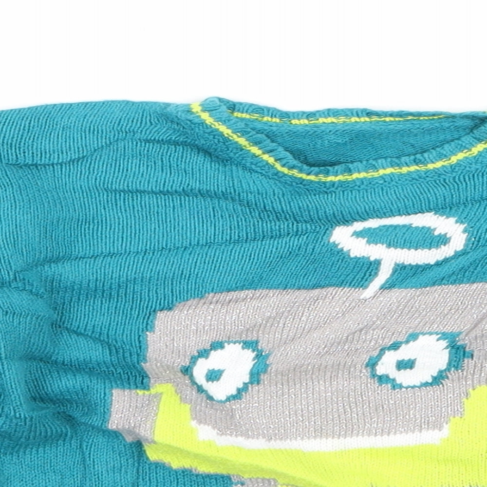 George Girls Blue  Knit Pullover Jumper Size 12-18 Months  - Robot