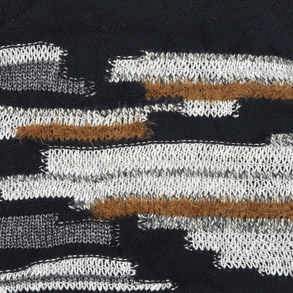 River Island Womens Black Striped Knit Pullover Jumper Size 6