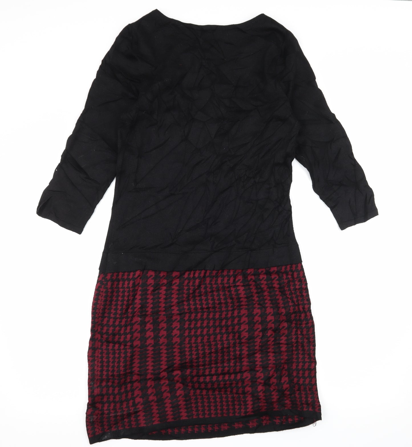 PRECIS PETITE Womens Black Houndstooth Knit A-Line  Size S