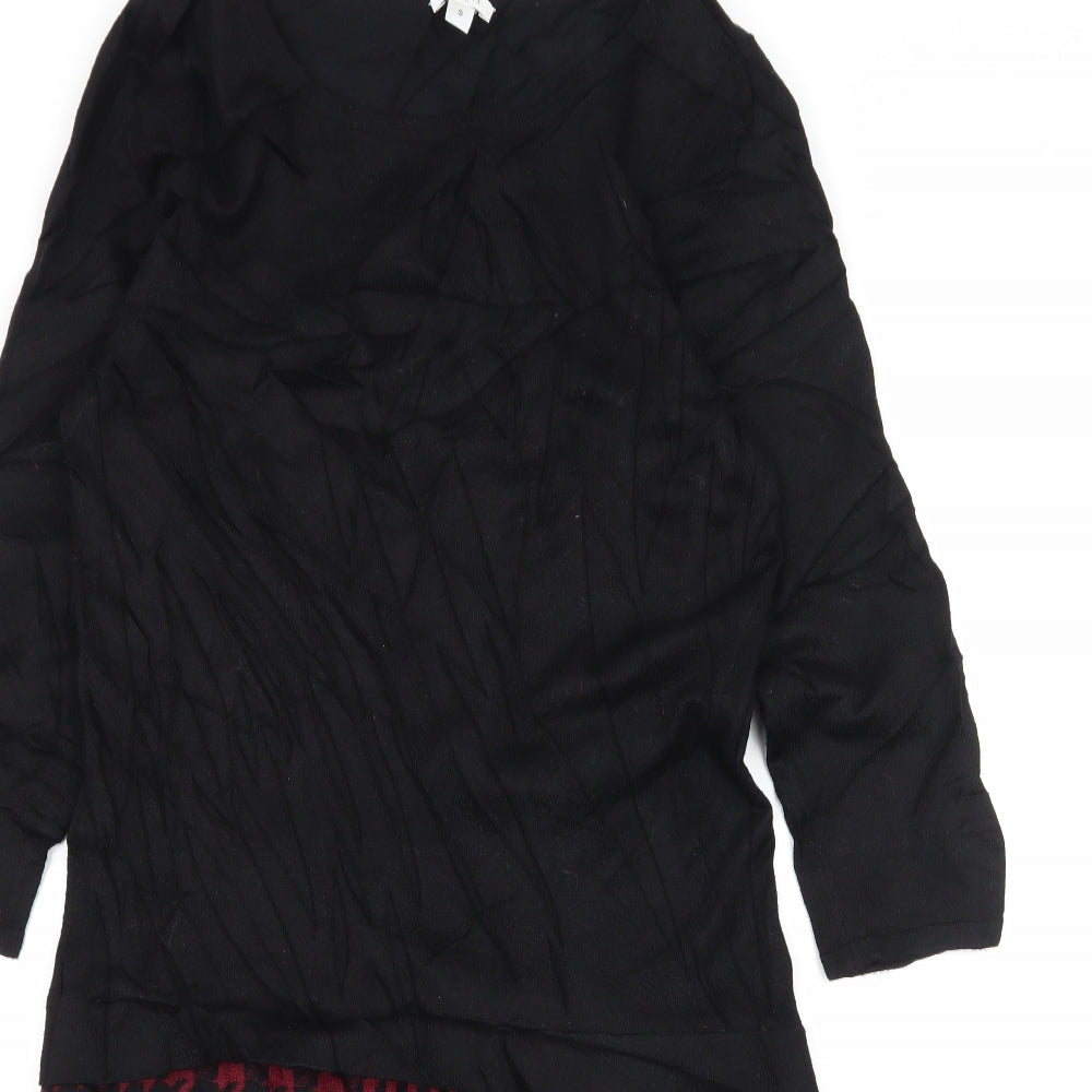 PRECIS PETITE Womens Black Houndstooth Knit A-Line  Size S