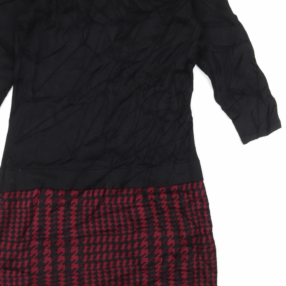 PRECIS PETITE Womens Black Houndstooth Knit A-Line  Size S