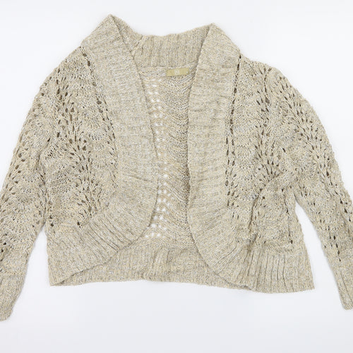 Tuq Womens Beige  Knit Cardigan Jumper Size 16