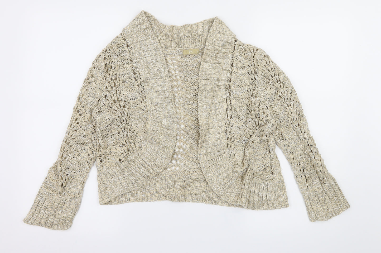 Tuq Womens Beige  Knit Cardigan Jumper Size 16