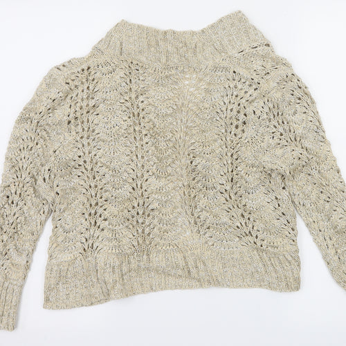 Tuq Womens Beige  Knit Cardigan Jumper Size 16