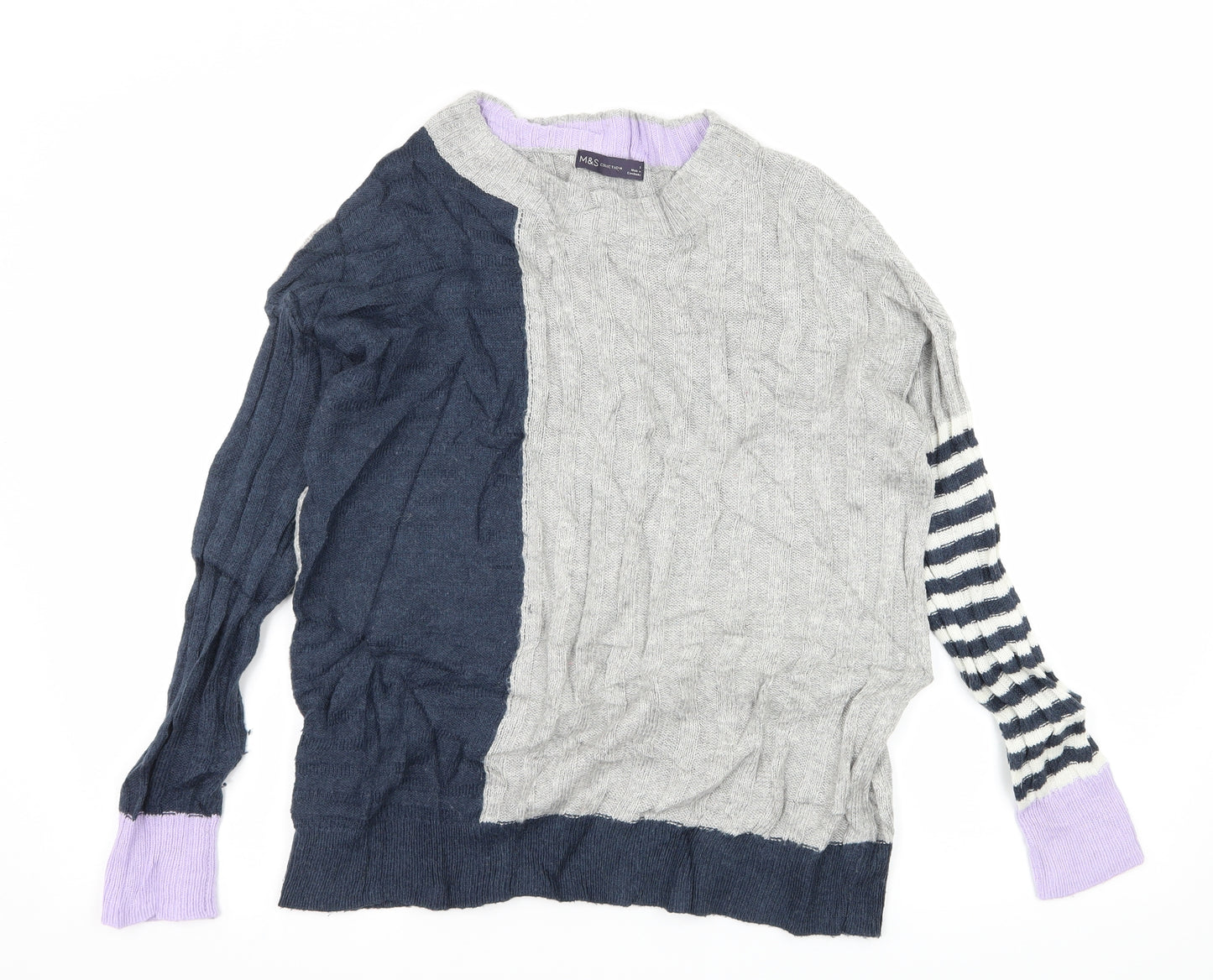 Marks and Spencer Womens Multicoloured Striped Knit Pullover Jumper Size S