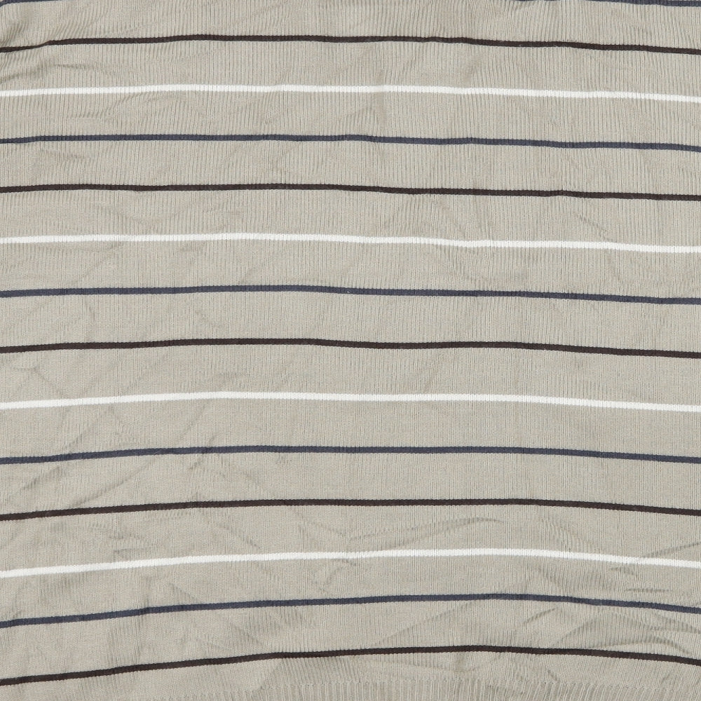Blue Harbour Mens Brown Striped Knit Pullover Jumper Size 2XL