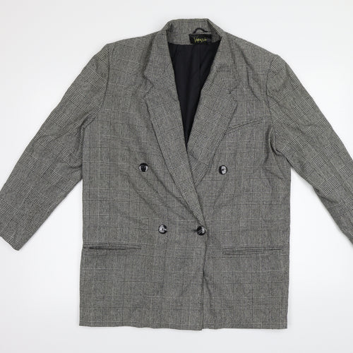 Valenzia Womens Grey Geometric  Overcoat Coat Size 14