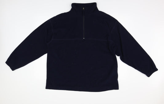 Front view of Perfectex men’s blue cardigan jumper, size L