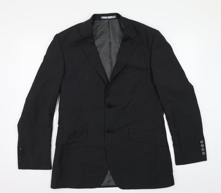 Burton Mens Black Striped  Jacket Suit Size 38