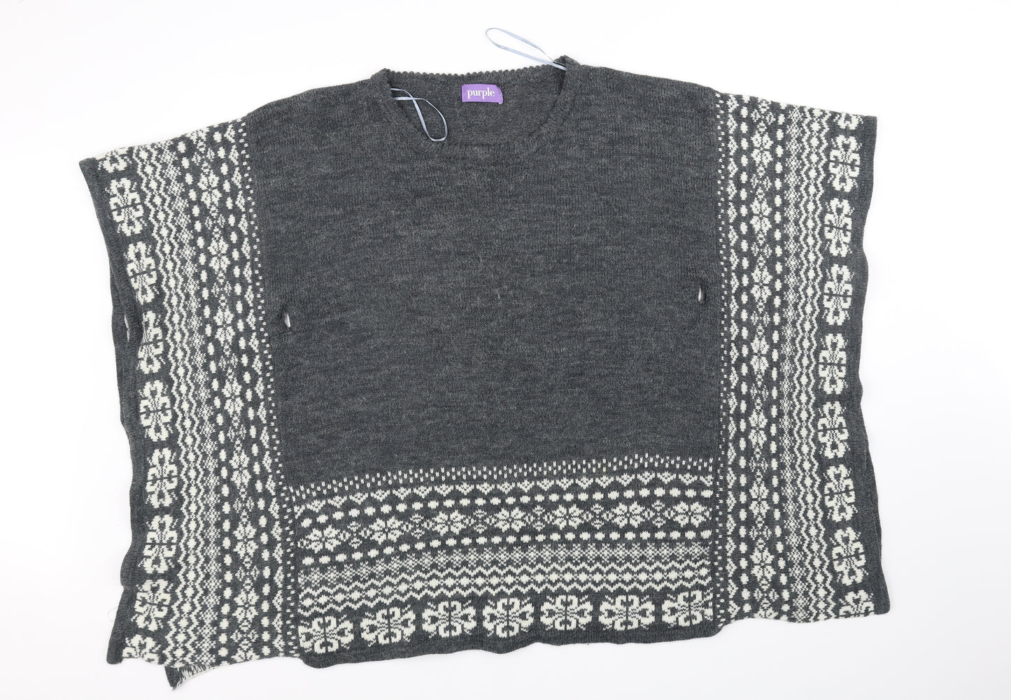 Purple Womens Grey   Pullover Jumper One Size
