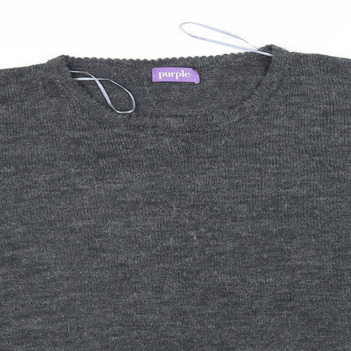 Purple Womens Grey   Pullover Jumper One Size