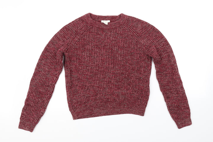 H&M Womens Red Houndstooth  Pullover Jumper Size S