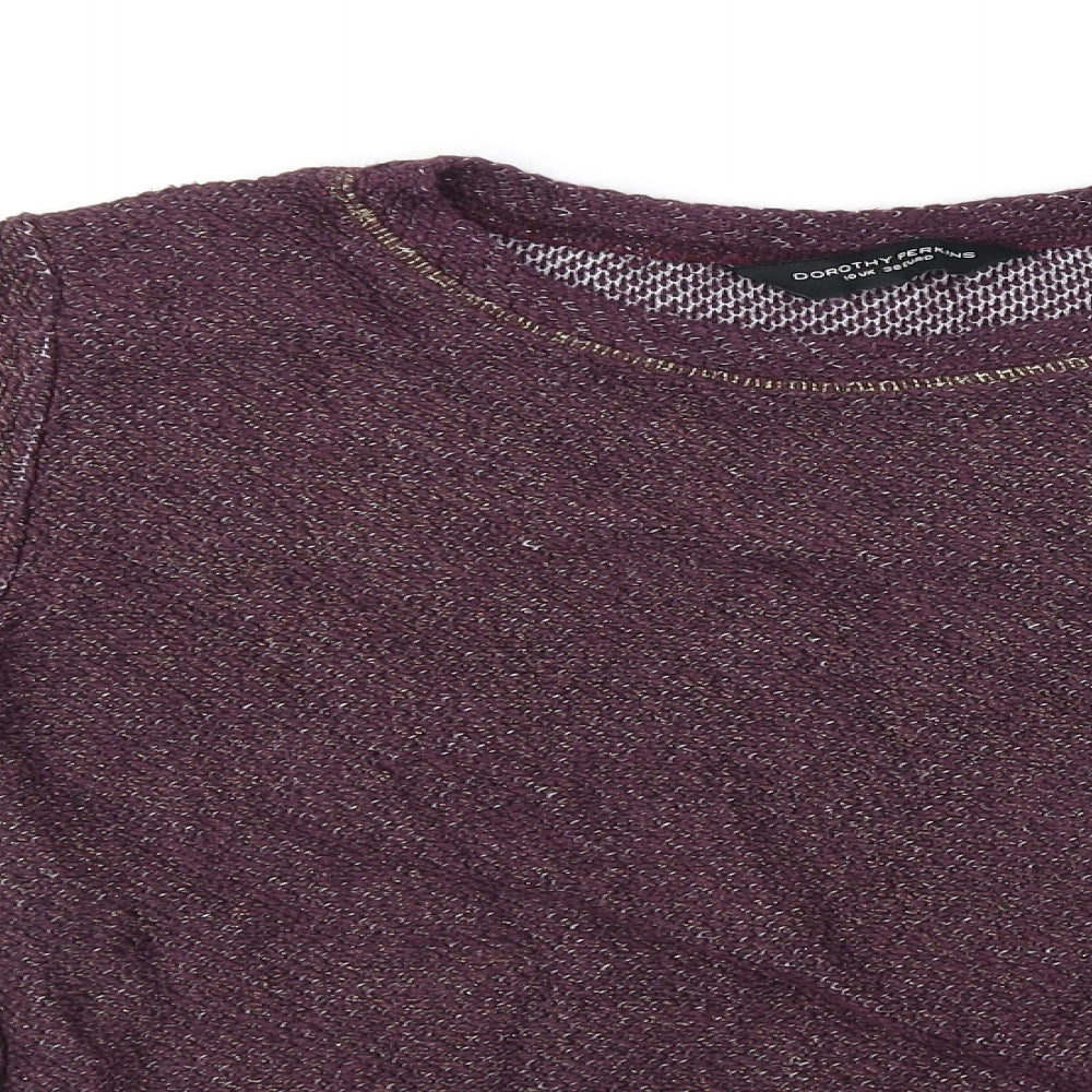 Dorothy Perkins Womens Purple   Pullover Jumper Size 10