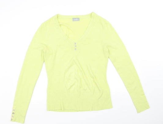 Front view of Wallis women’s yellow basic blouse, size UK 12