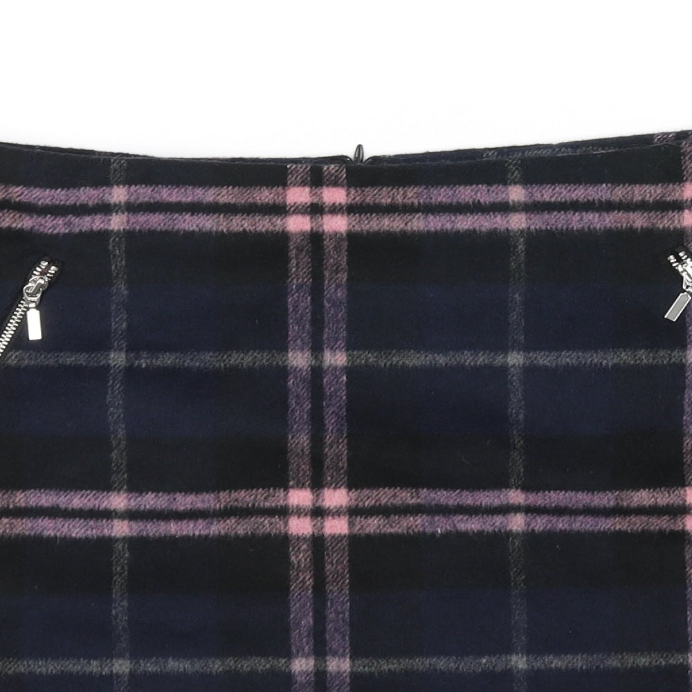 Peacocks Womens Blue Check  A-Line Skirt Size 12