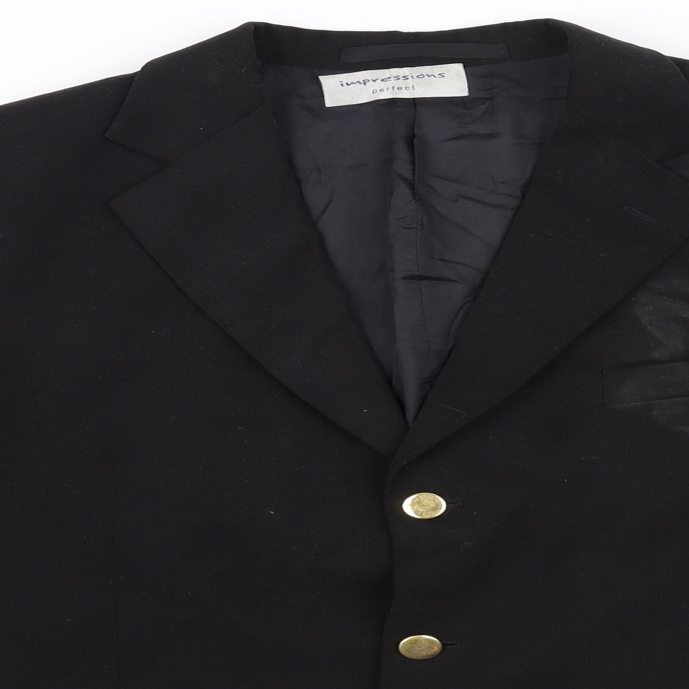 Impressions Perfect Mens Black   Jacket Blazer Size 42
