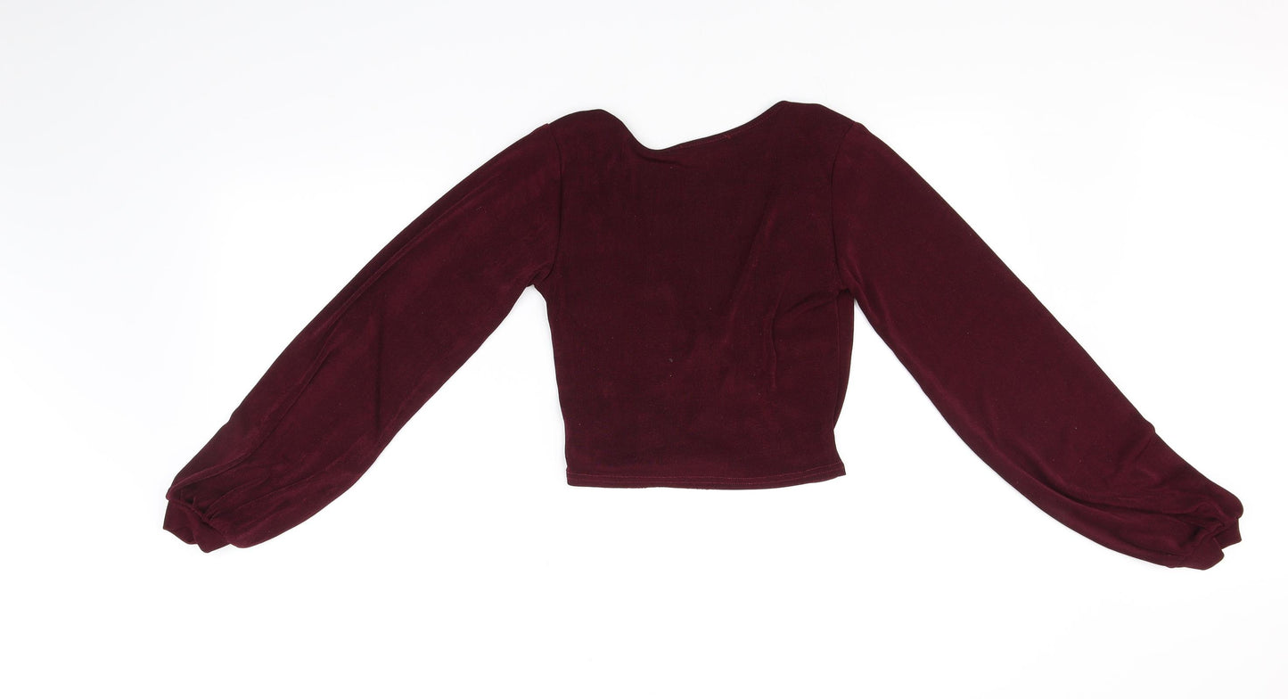 Missguided Womens Pink Houndstooth  Basic Blouse Size 8