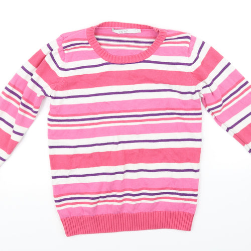 EWM Womens Orange Striped  Pullover Jumper Size S