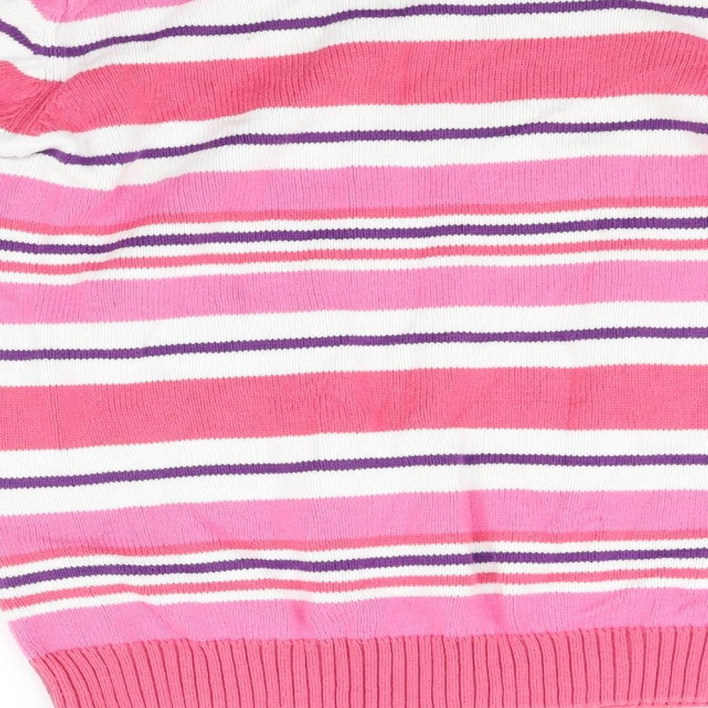 EWM Womens Orange Striped  Pullover Jumper Size S