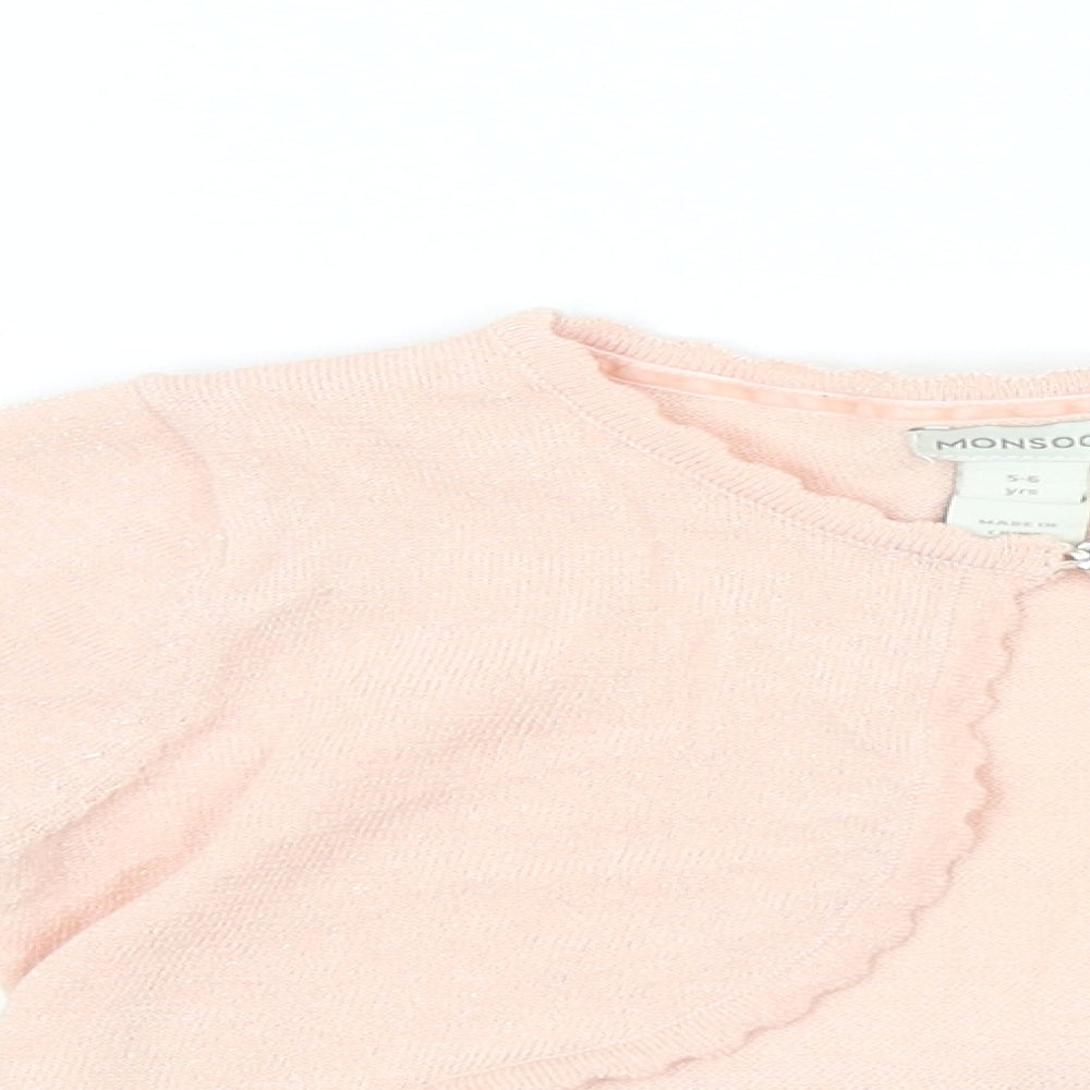 Monsoon Girls Pink   Cardigan Jumper Size 5-6 Years