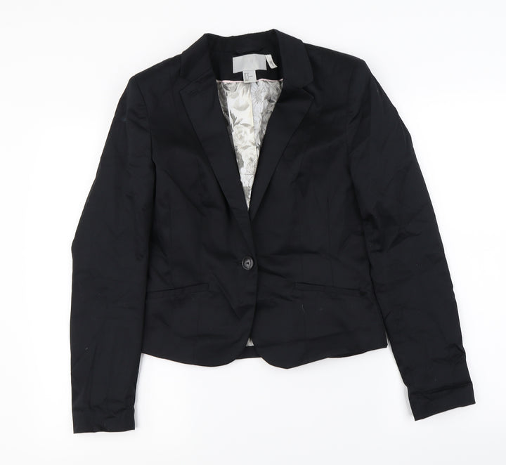 H&M Womens Black Jacket Blazer Size 8