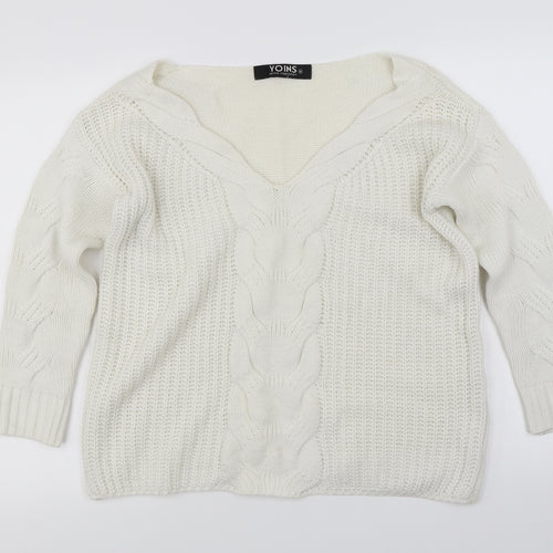 Yoins Womens Ivory   Pullover Jumper Size M