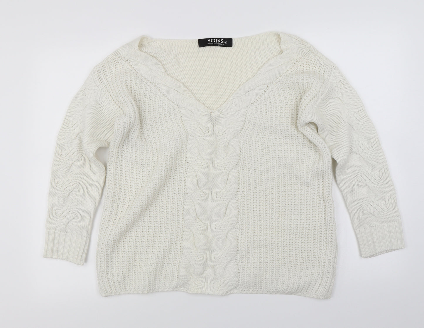Yoins Womens Ivory   Pullover Jumper Size M