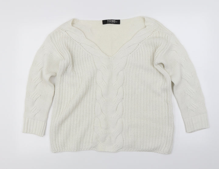 Yoins Womens Ivory   Pullover Jumper Size M