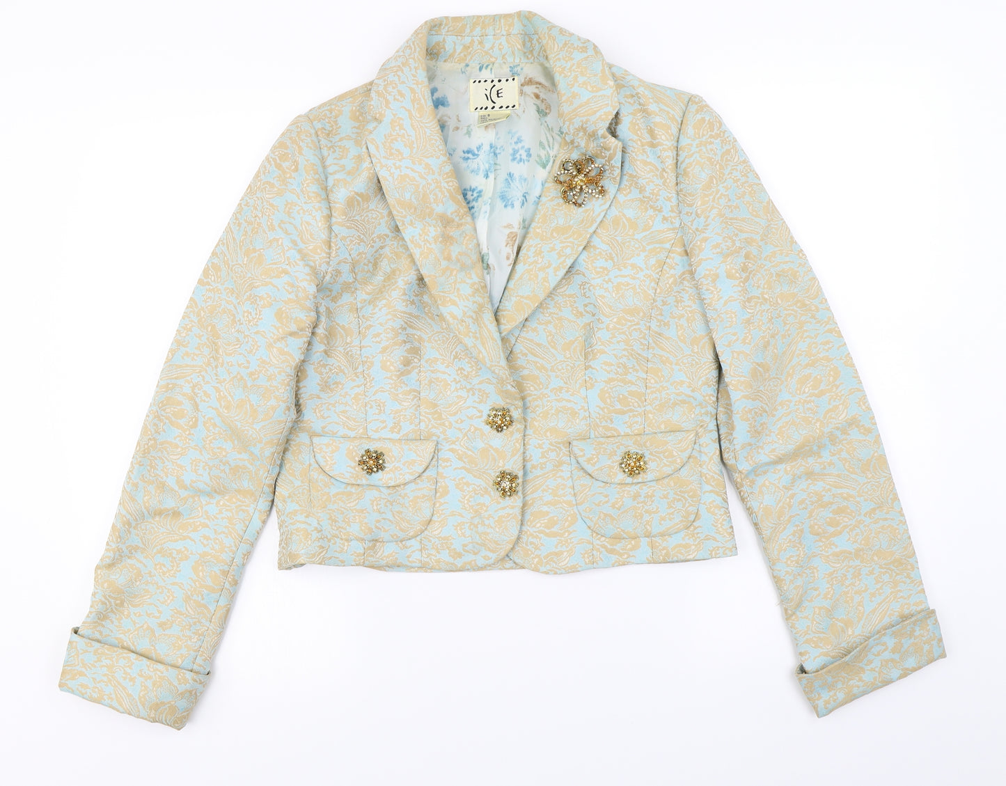 ICE Womens Gold   Jacket Blazer Size 8