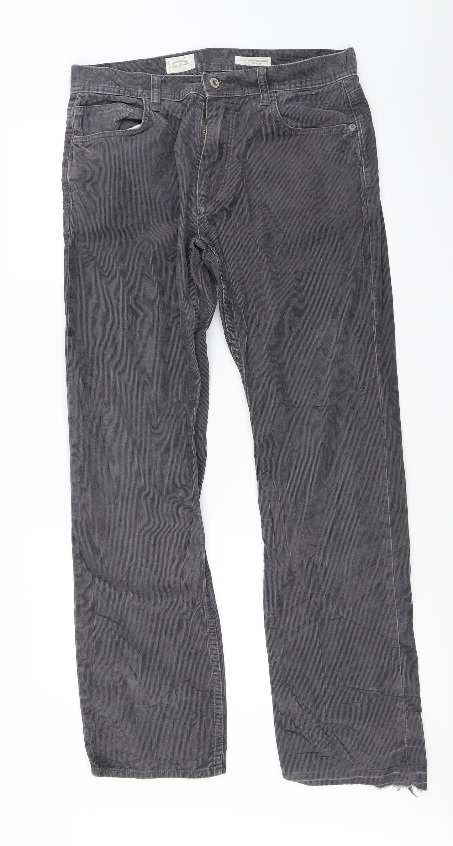 White Stuff Womens Grey  Corduroy Straight Jeans Size 32 in L30 in
