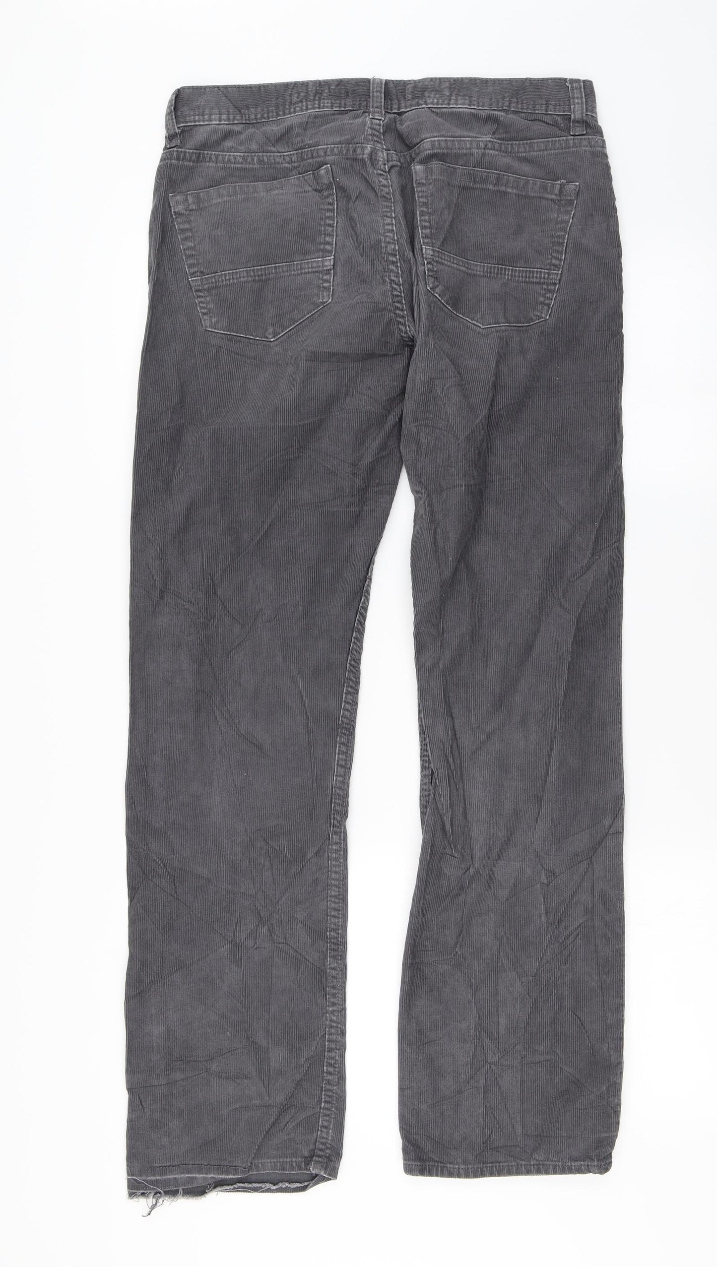 White Stuff Womens Grey  Corduroy Straight Jeans Size 32 in L30 in