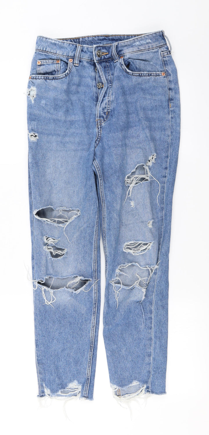 H&M Womens Blue Straight Jeans Size 8 L25 in