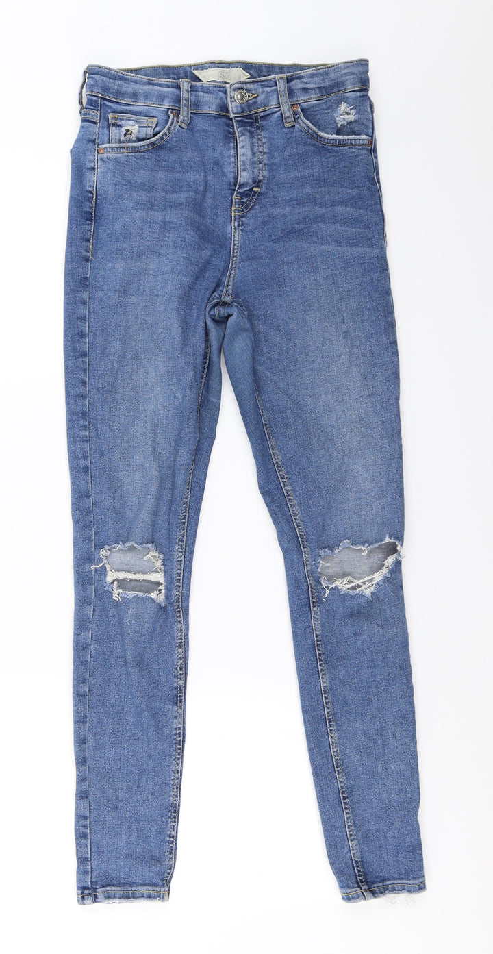 Topshop Womens Blue Skinny Jeans Size 28 in L31.5 in