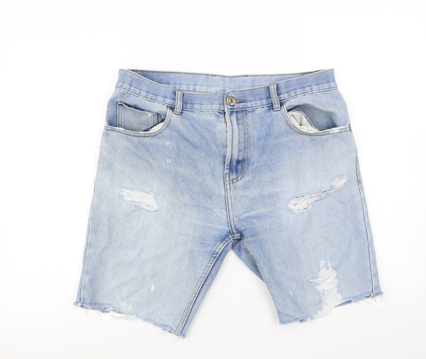 Preworn Womens Blue   Cut-Off Shorts Size 36 in