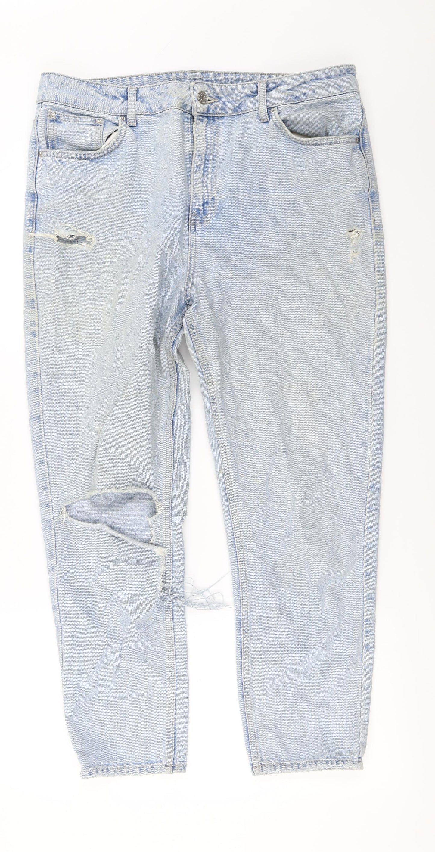 Topshop Womens Blue   Straight Jeans Size 34 in L30 in