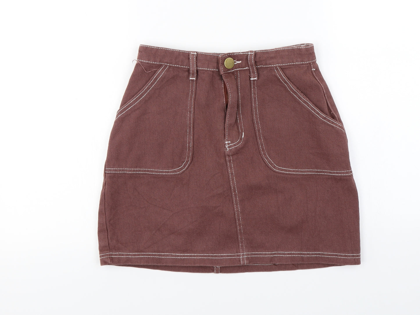 Boohoo Womens Brown   A-Line Skirt Size 8