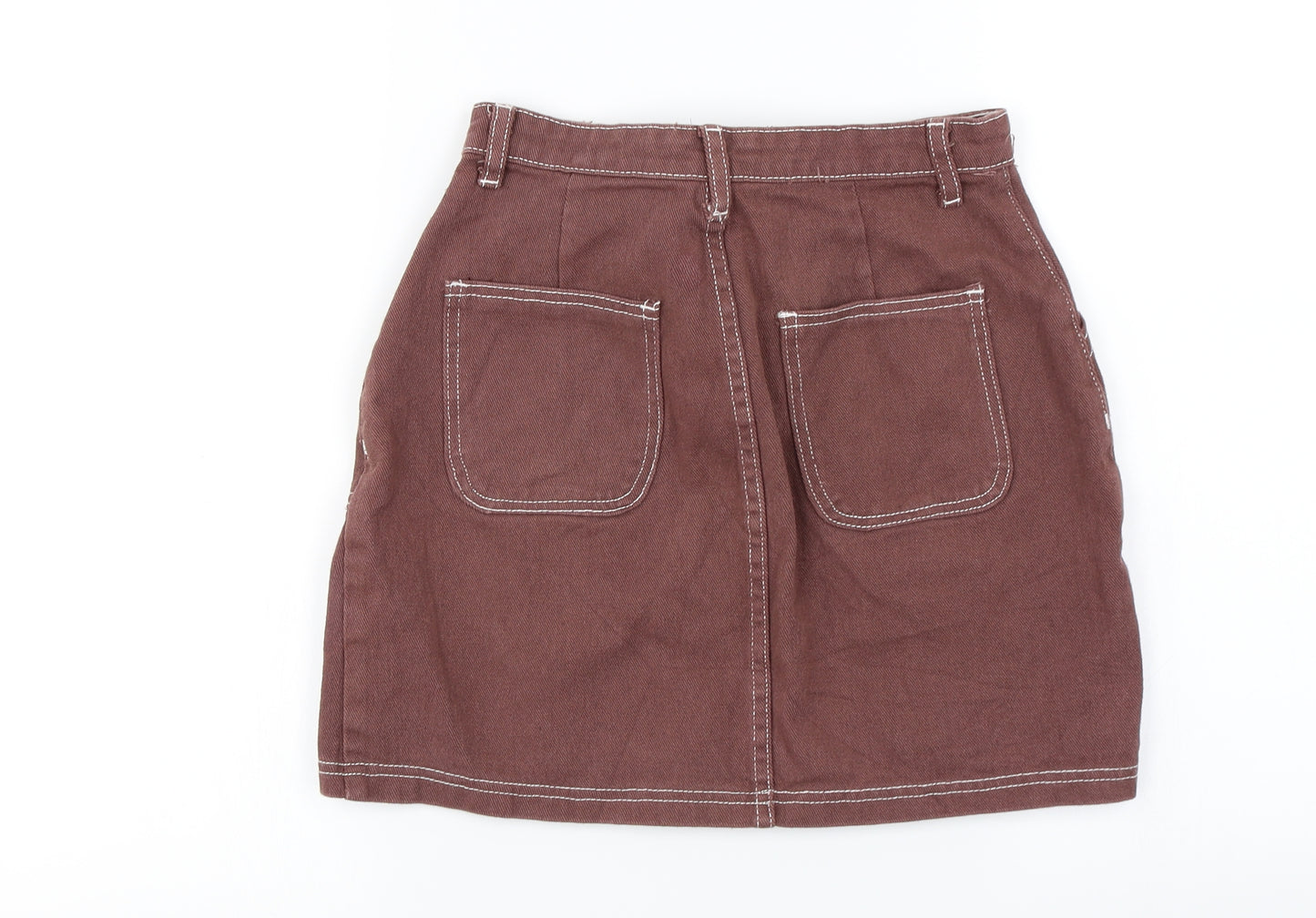 Boohoo Womens Brown   A-Line Skirt Size 8