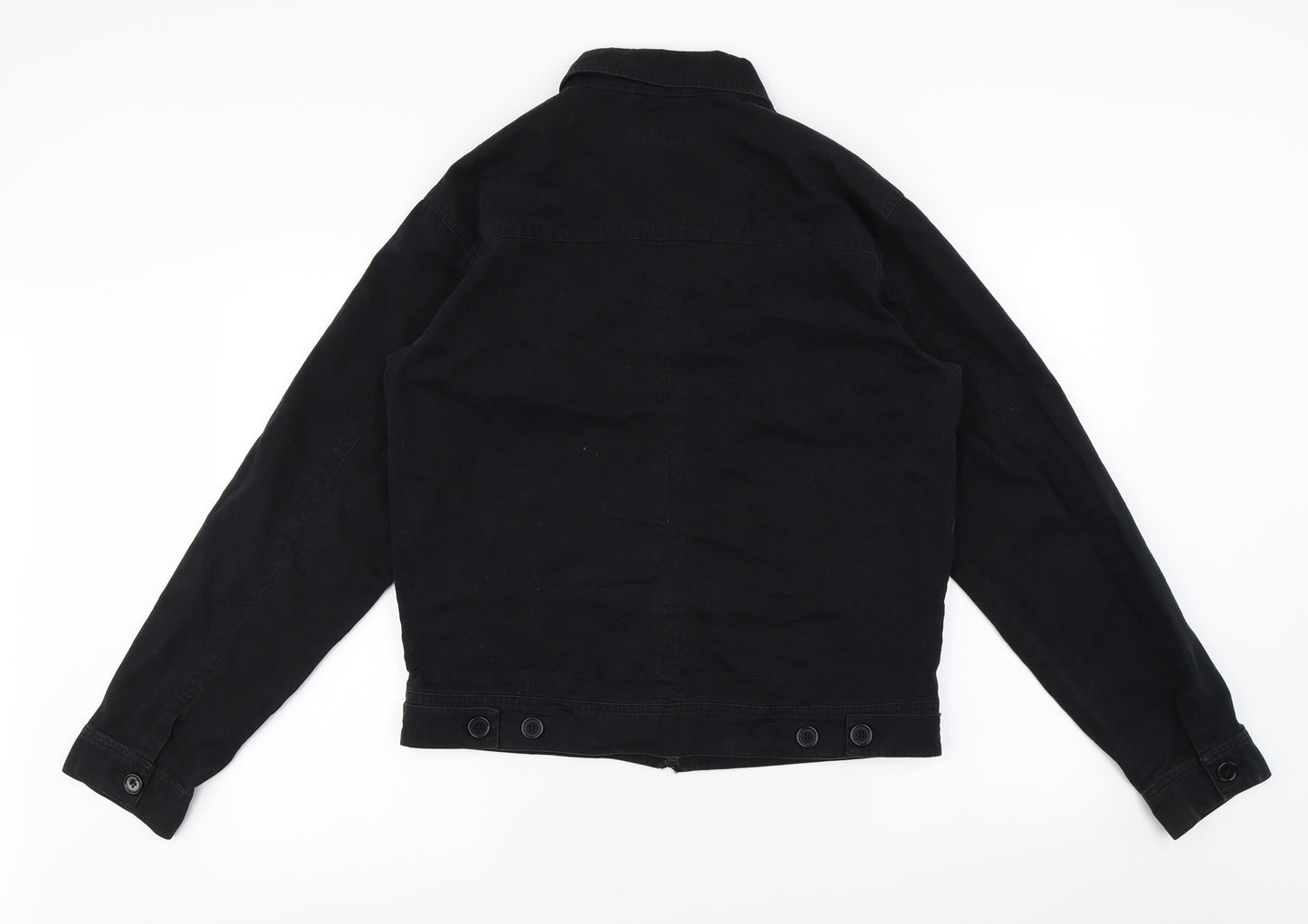 Jeff Banks Womens Black  Denim Jacket Coat Size M