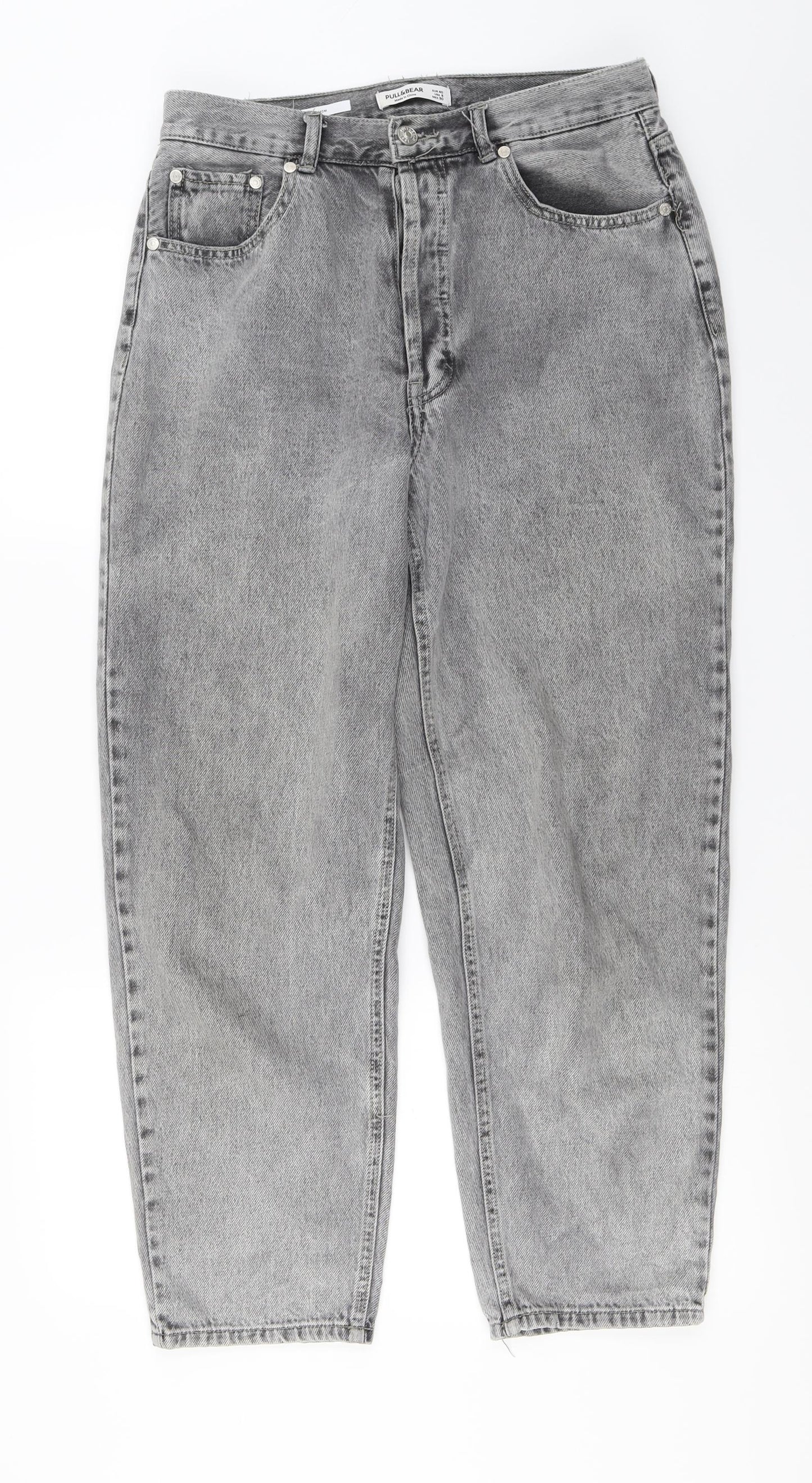 Pull & Bear   Womens Grey   Mom Jeans Size 30 in L25 in