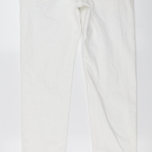 Marks and Spencer Mens White   Straight Jeans Size 32 in L33 in