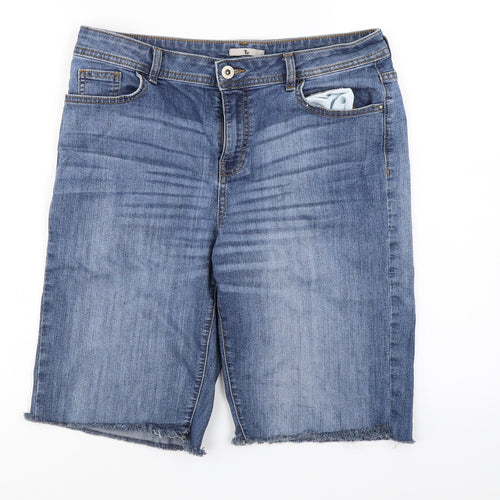 TU Womens Blue   Cut-Off Shorts Size 14