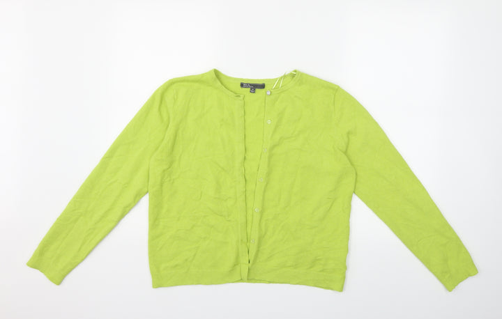 89th & Madison Womens Green  Knit Cardigan Jumper Size M