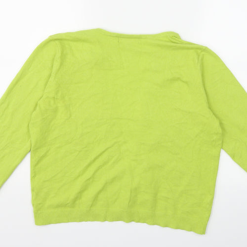 89th & Madison Womens Green  Knit Cardigan Jumper Size M