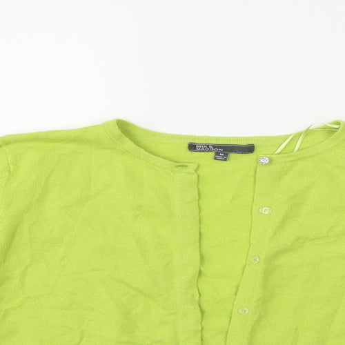 89th & Madison Womens Green  Knit Cardigan Jumper Size M